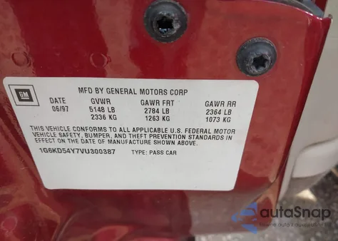 1997 Cadillac Deville Standard from USA, damaged, VIN 1G6KD54Y7VU300387